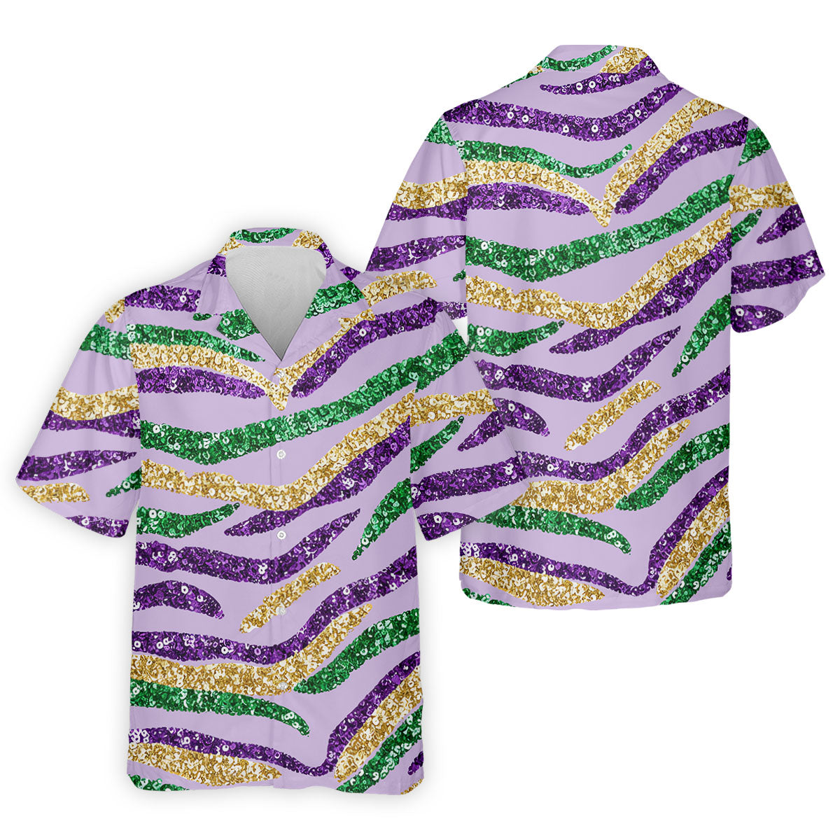 Purple Green Gold Sequin Pattern Light Purple Mardi Gras Golf Shirt, Polo ShirtFor Men, Golf Shirts For Men