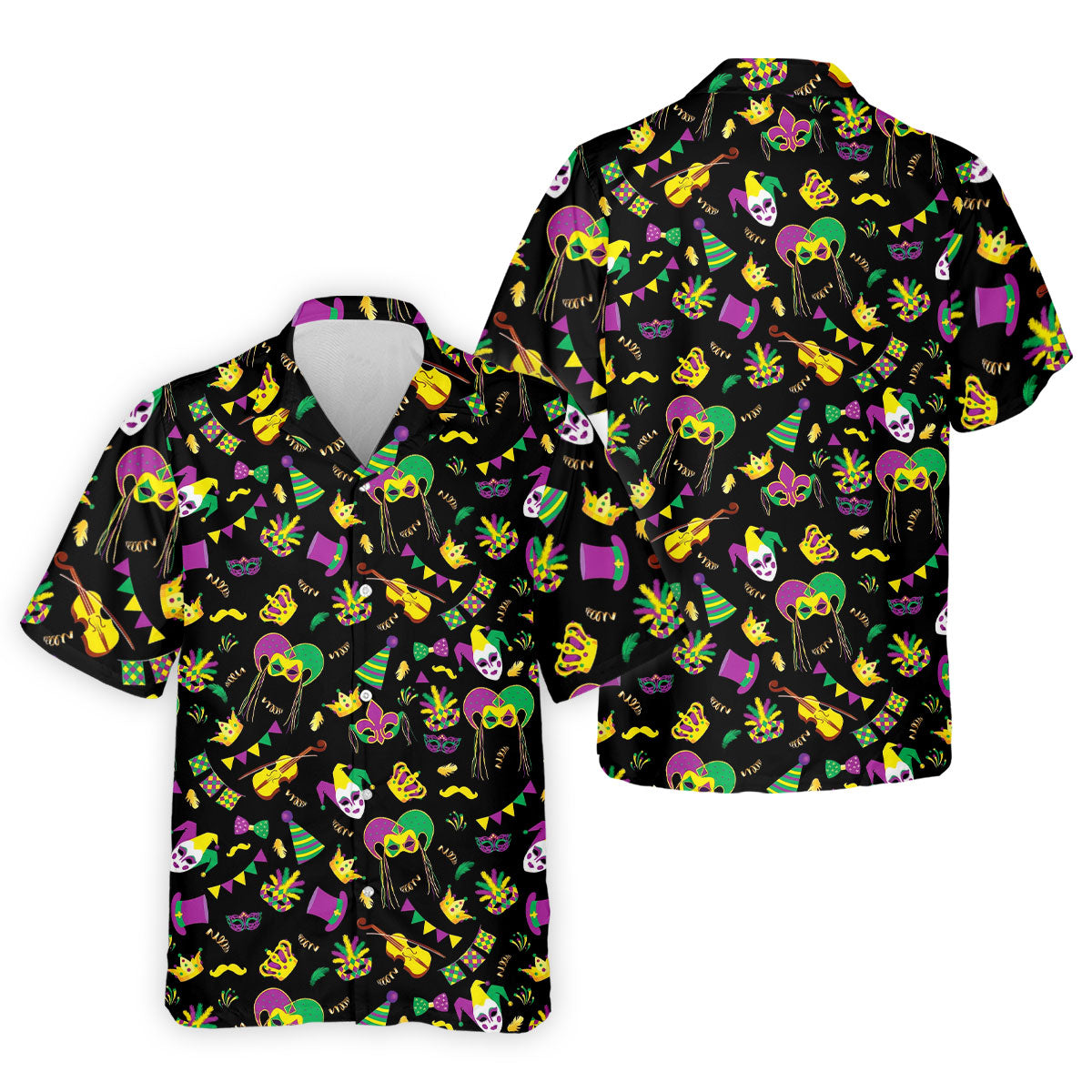 Festive Mask Purple Green Gold Mardi Gras Golf Shirt, Polo ShirtFor Men, Golf Shirts For Men
