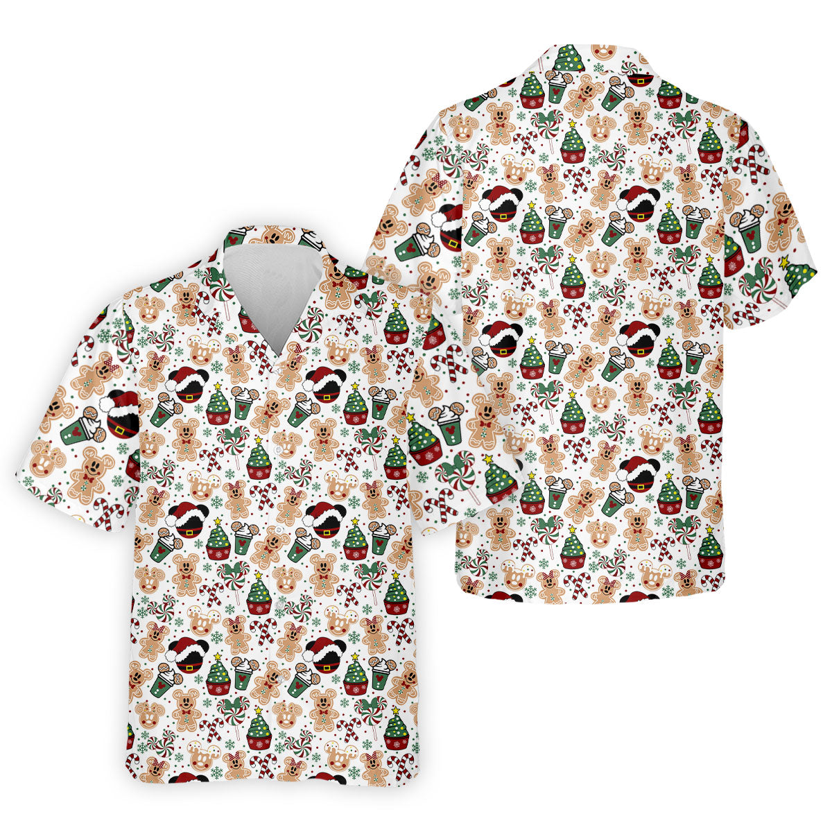 Christmas Sweets Pattern Golf Tops For Men, Cartoon Print Polo Shirt Men, Christmas Golf Shirt, Golfing Apparel