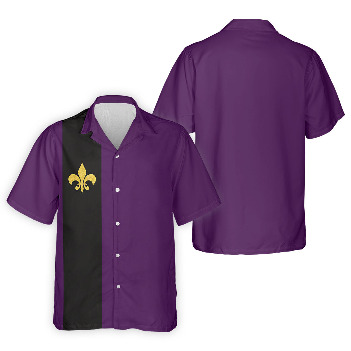 Mardi Gras Fleur De Lis Black Vertical Stripe Purple Golf Shirt, Polo ShirtFor Men, Golf Shirts For Men