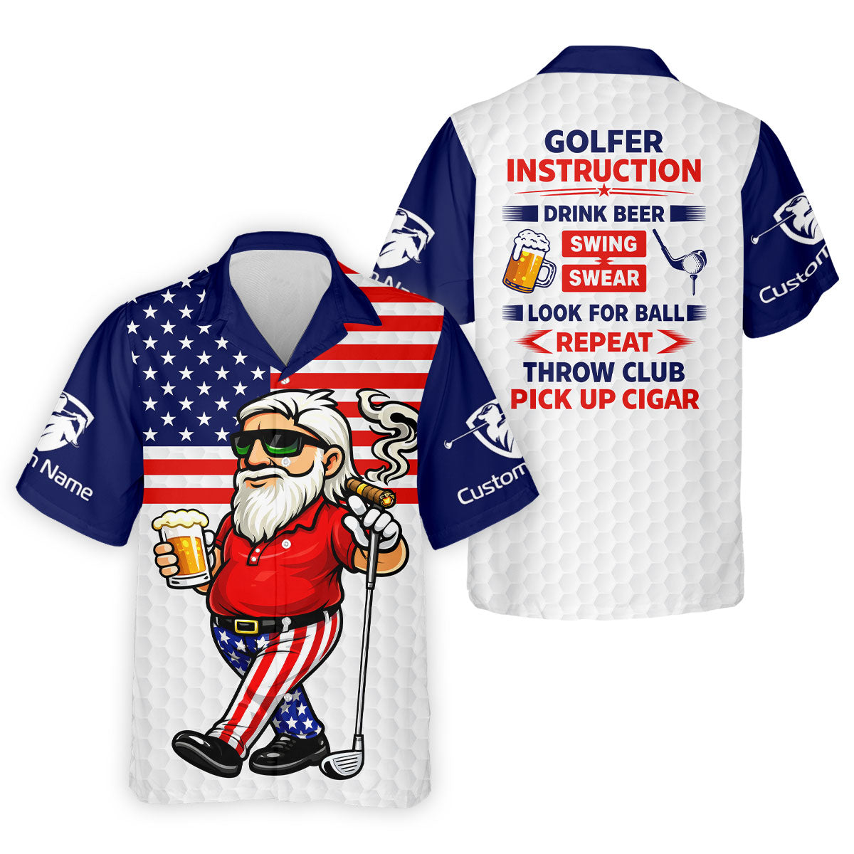 Swing Swear Look For Ball Repeat Father's Day 4th Of July Golf Shirt, 250 Years Polo Shirts For Men