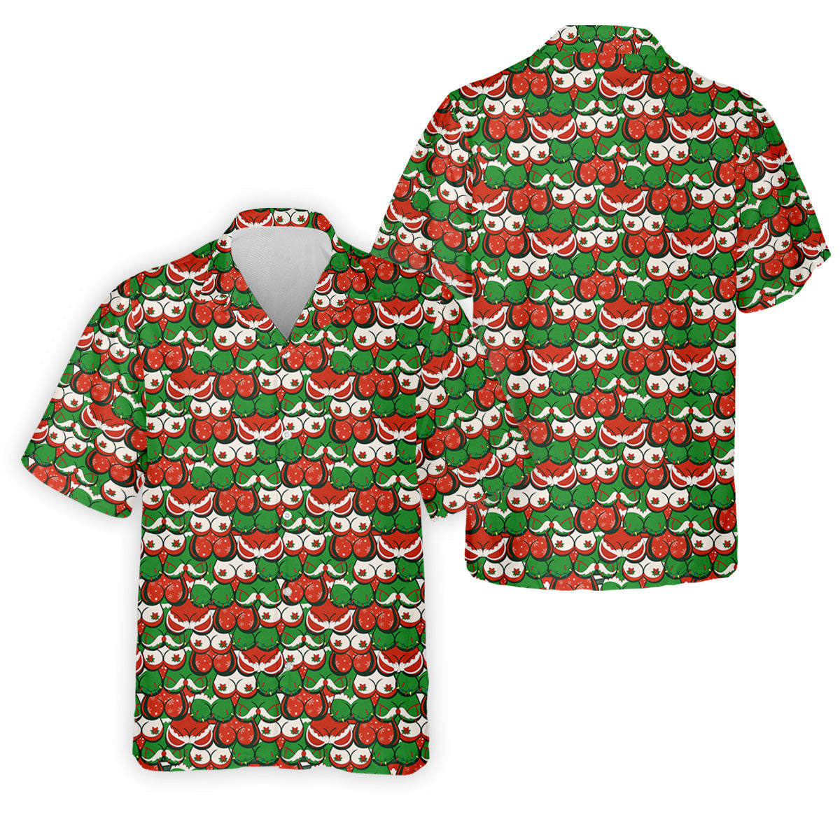 Funny Christmas Red And Green Men's Golf Polo Shirtristmas Golf Shirt, Cute Golf Outfit, Golf Gift For Men