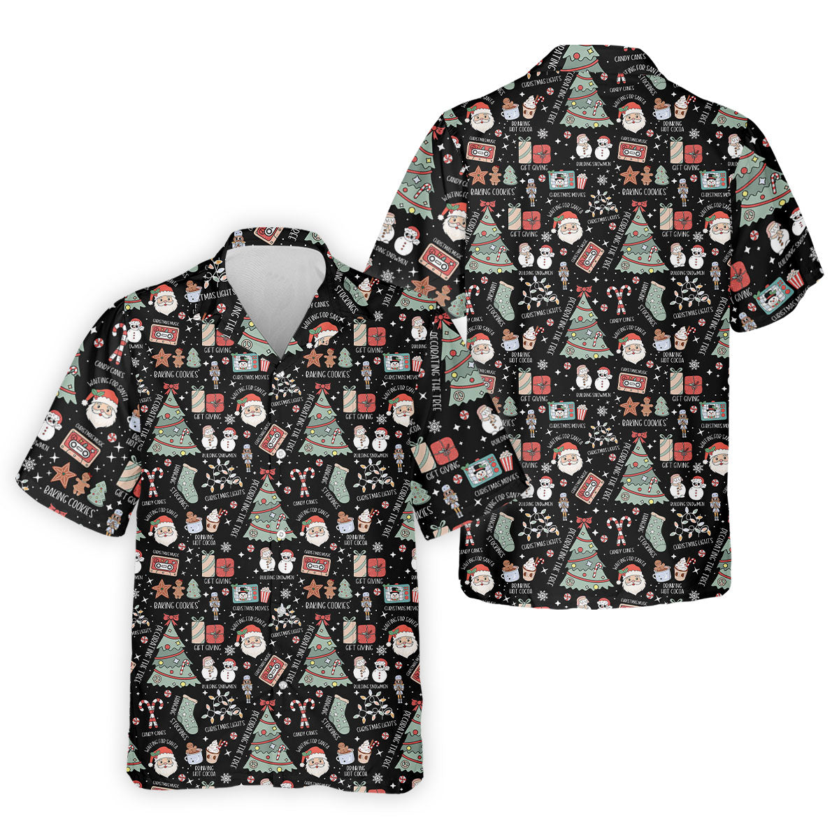 Cute Santa Claus Gift Black Men's Golf Polo Shirtistmas Golf Shirt, Polo Shirtor Men