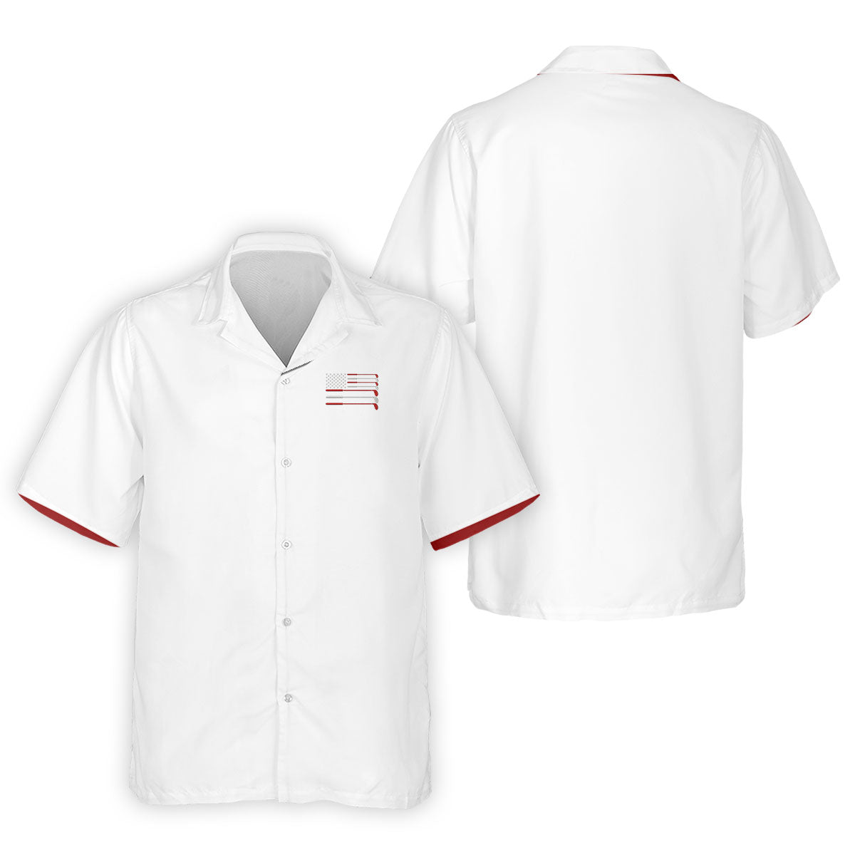Golf Clubs US Flag Logo 250 Years White Golf Shirt, Patriotic 4th Of July Golf Shirts For Men