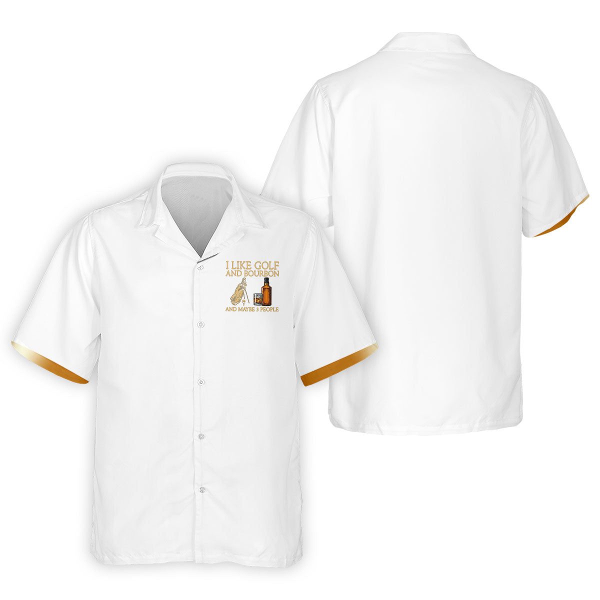 I Like Golf And Bourbon White Golf Shirt, Golf And Whiskey Golf Shirts For Men, Men's Funny Golf Shirts