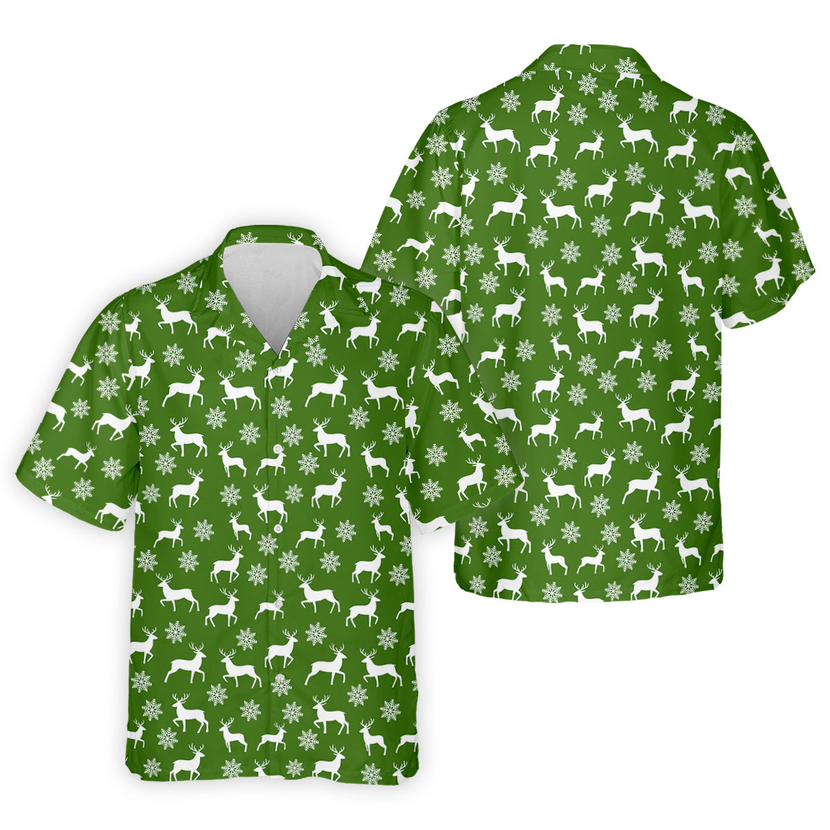 Reindeer Christmas Green Golf Shirt, Christmas Golf Shirt, Polo ShirtFor Men, Golf Shirts For Men