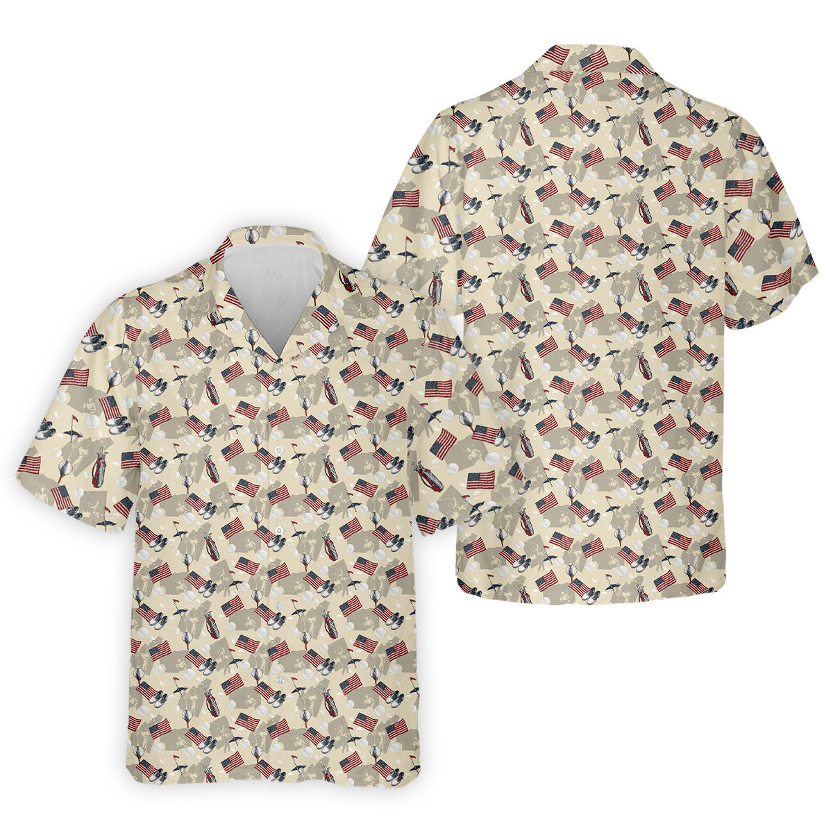 American Flag Pattern 250 Celebration Vintage Golf Shirt, Patriotic 4th Of July Golf Shirts For Men