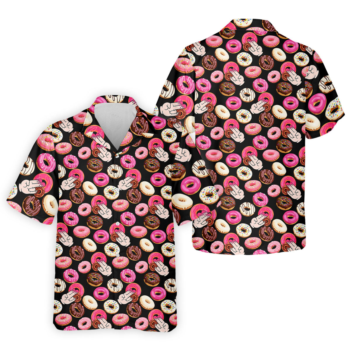 Funny Donut Adult Humor Black And Pink Fun Golf Shirts For Men, Valentines Golf Gift, Polo ShirtFor Men