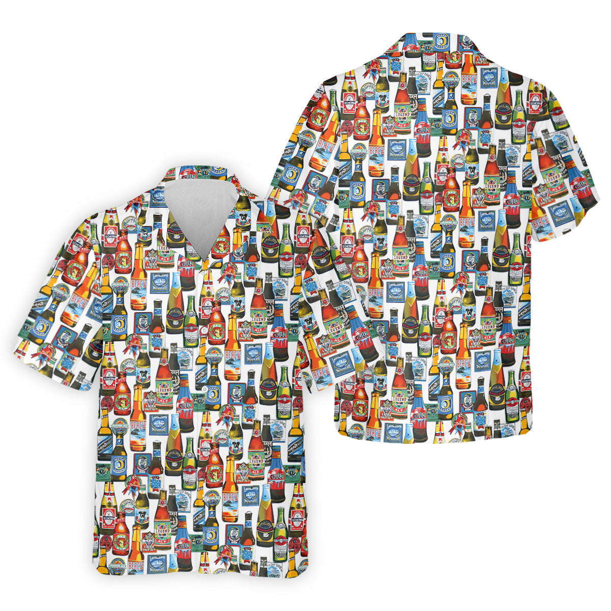 Beer Bottle Labels White Golf Shirt, Men's Funny Golf Shirts, Golf Tops For Men, Golf Shirts For Men