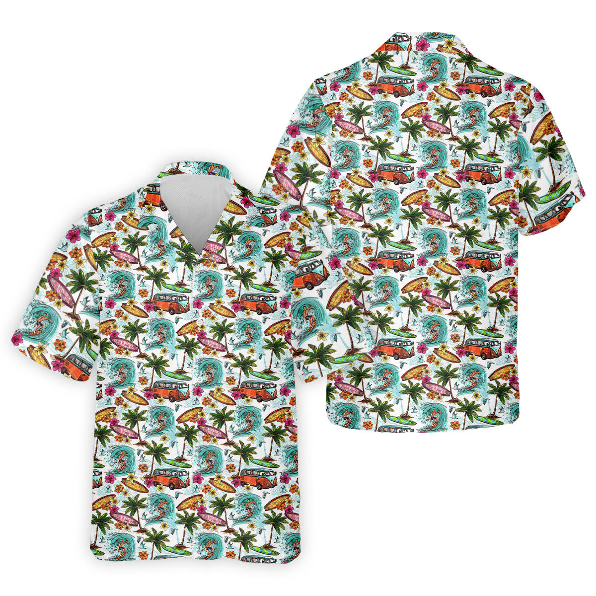 Tropical Trip Big Wave Riders Hawaiian Golf Shirt, Polo Shirtor Men, Golfing Apparel