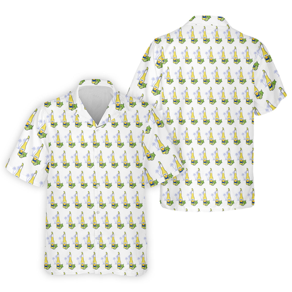 Beer And Lime Palm Tree Pattern Tropical Golf Shirt, Golf Shirts For Men, Polo ShirtFor Men