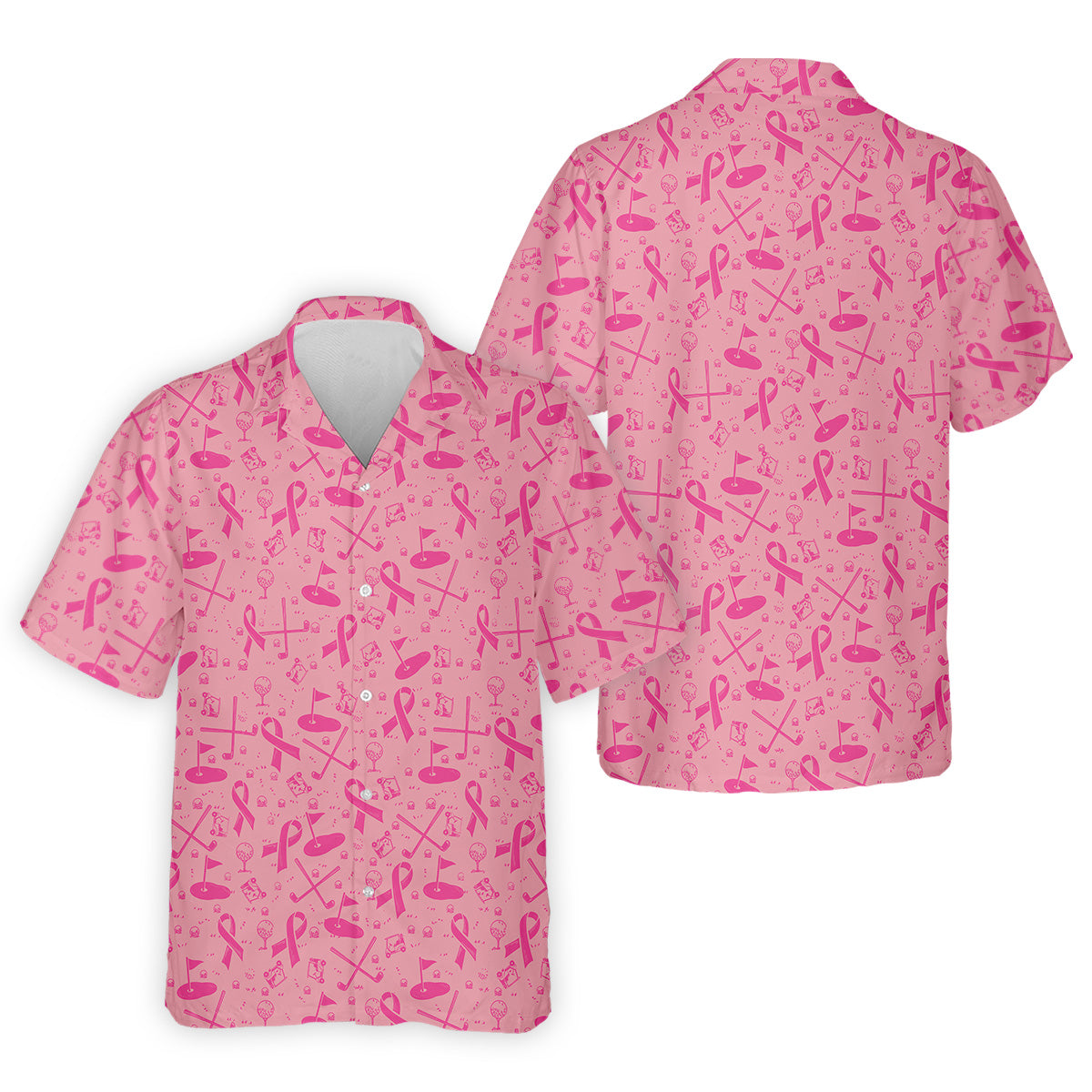 Awareness Ribbon Light Pink Golf Shirt, Cancer Awareness Shirt, Polo ShirtFor Men