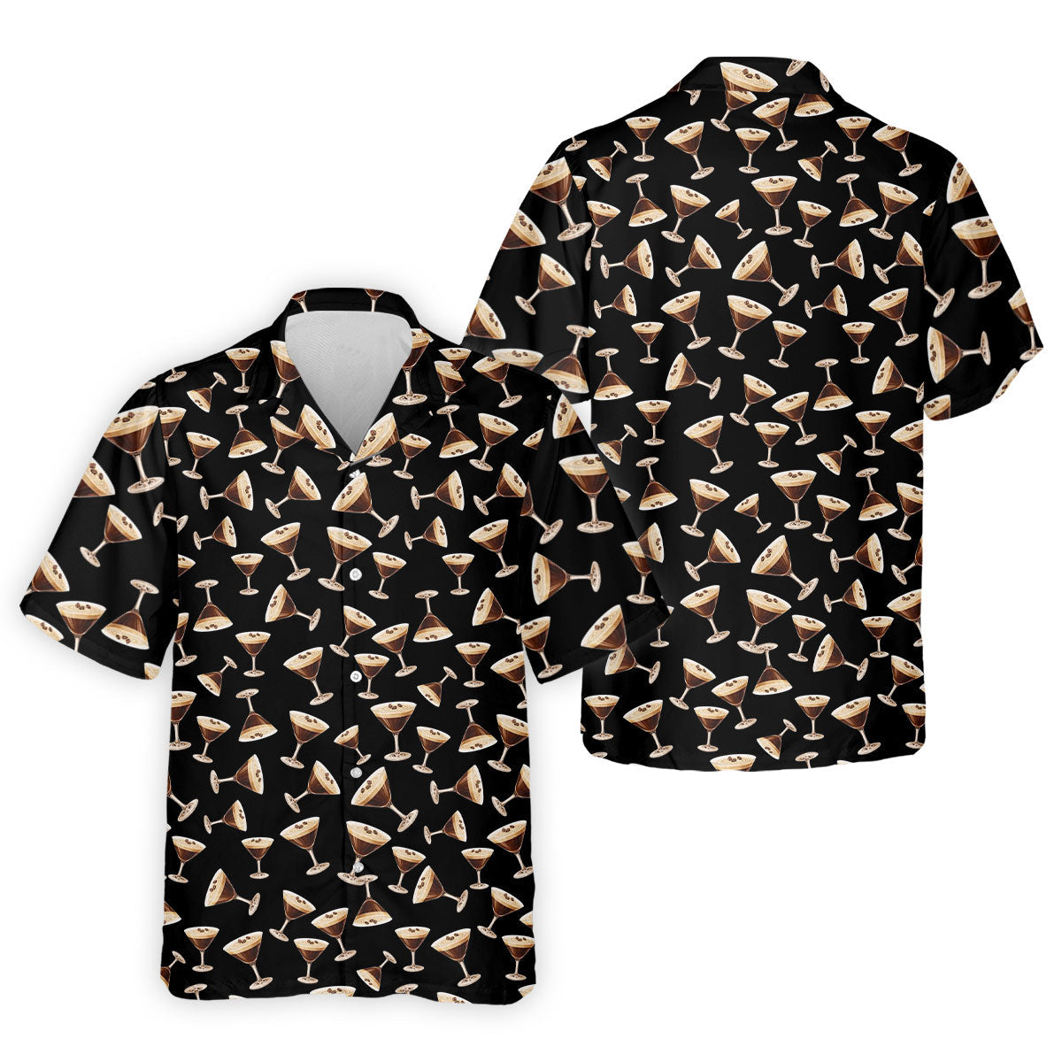 Espresso Martini Print Golf Shirt, Men's Golf Polo ShirtShirts For Men, Polo Shirt Men