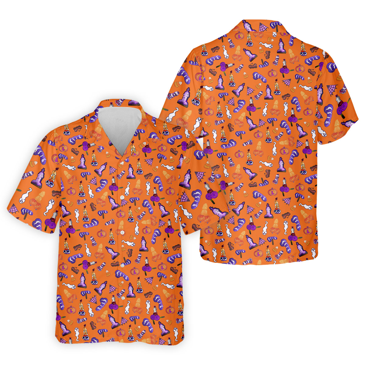 Funny Dirty Orange And Purple Halloween Golf Shirt, Fun Golf Shirts For Men, Cool Golf Gift