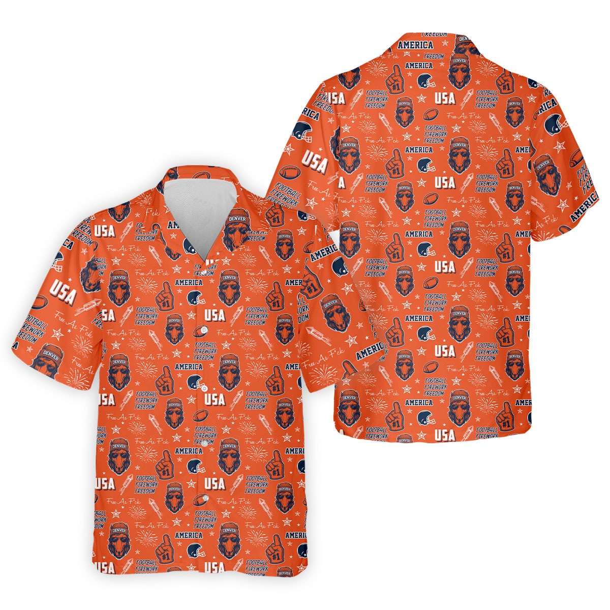 White Horse's Head Orange And Navy Sport Polo, American Football League Gift Ideas For Football Fans