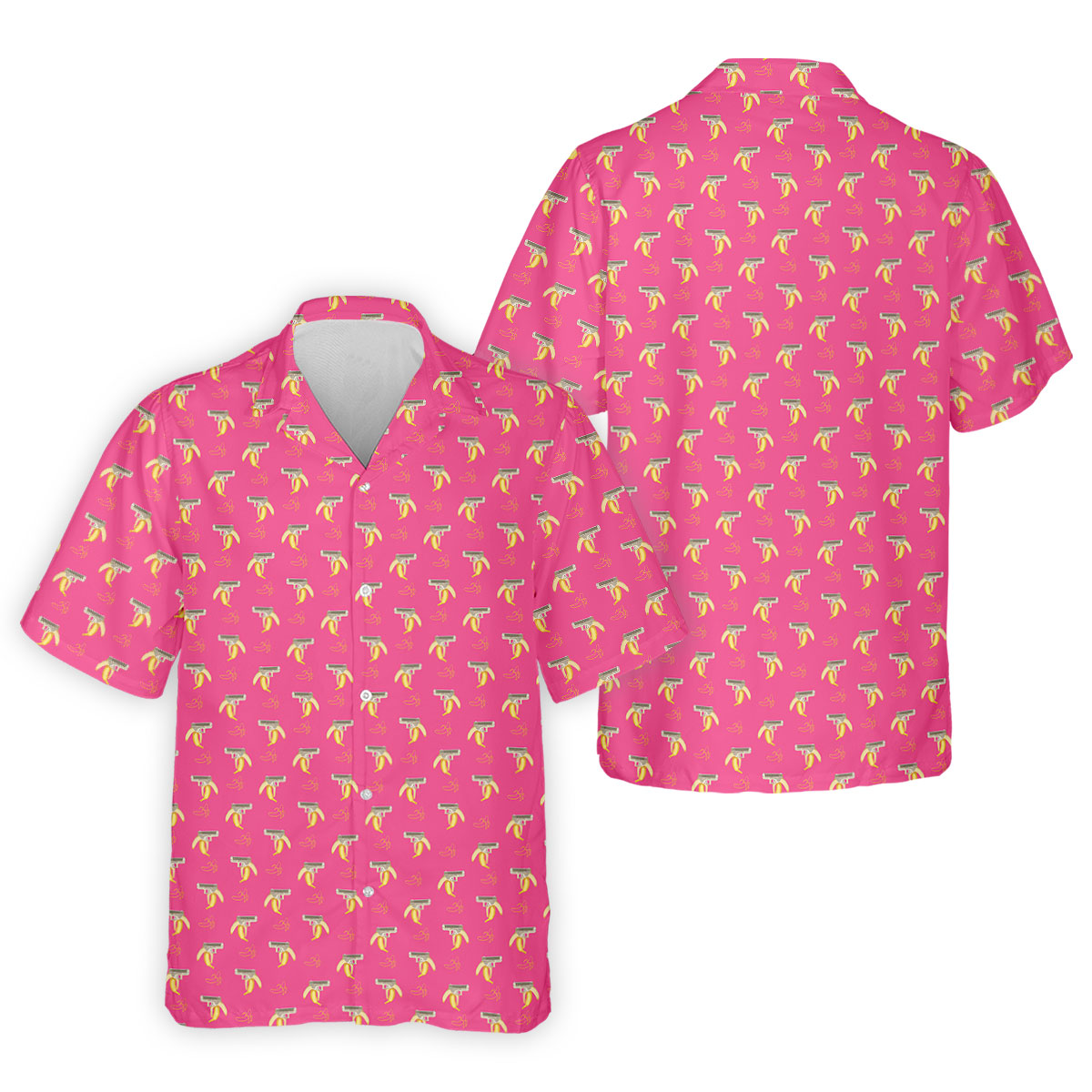 Funny Banana Hot Pink Golf Shirt, Golf Tops For Men, Golf Shirts For Men, Polo ShirtFor Men