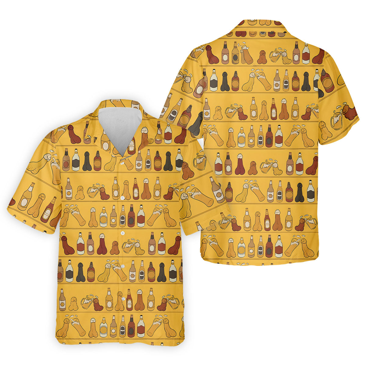 Funny Adult Party Bottle Pattern Golf Shirt, Polo Shirts For Men, Mens Golf Apparel