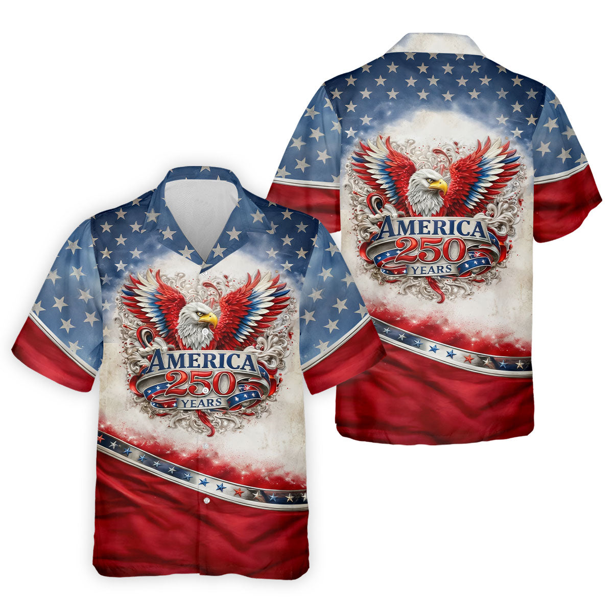 America 250 Years Red White Blue 4th Of July Golf Shirt, Patriotic Golf Shirt, Golf Shirts For Men