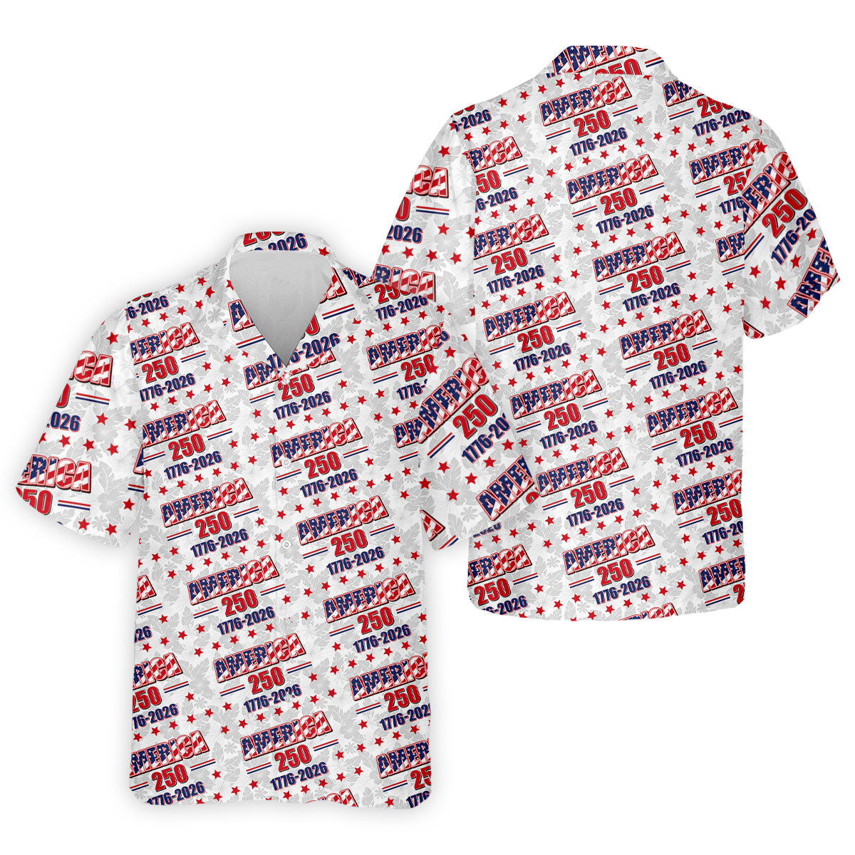America 250 Tropical Floral 4th Of July Golf Shirt, Patriotic Golf Shirt, Golf Shirts For Men