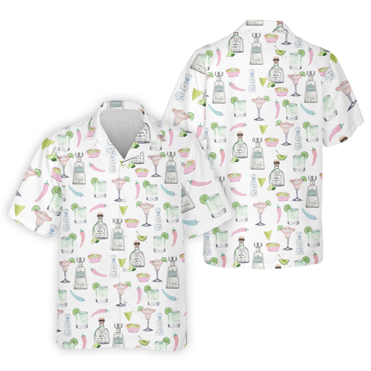 Pink Margarita Glass Tequila Lover Pastel Theme Golf Tops For Men, Polo Shirt Men, Golf Shirts For Men