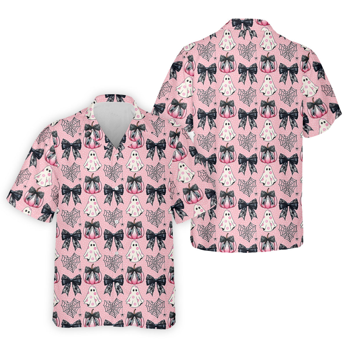Coquette Pumpkin Boo Pink And Black Cute Golf Outfit, Fun Golf Shirts For Men, Golfing Apparel