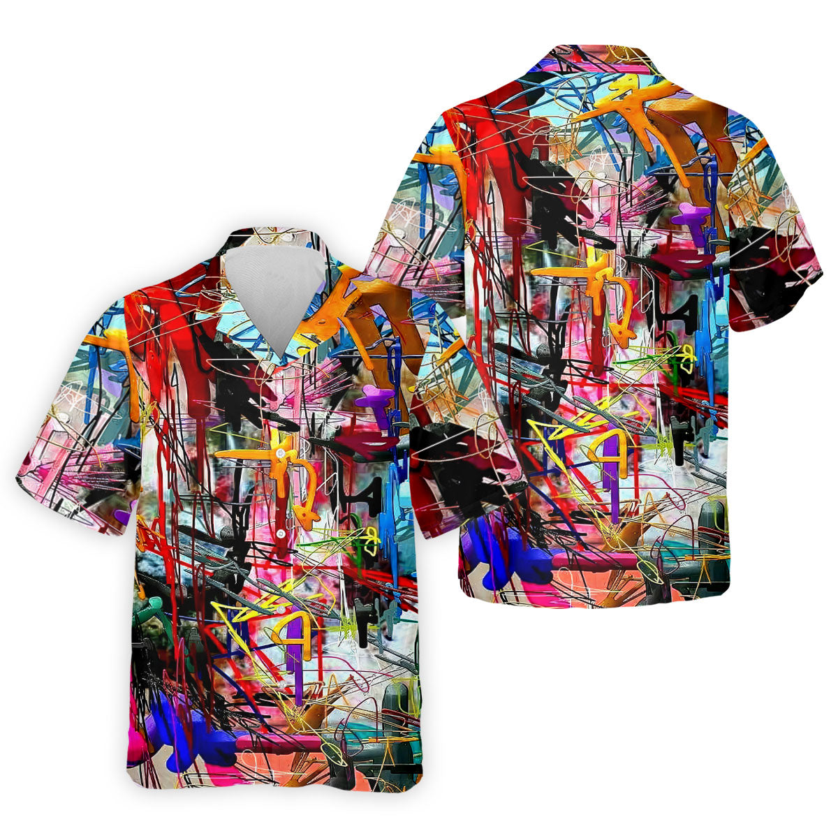 Colorful Abstract Graffiti Street Art Golf Shirt, Mens Golf Polo, Golf Apparel For Men