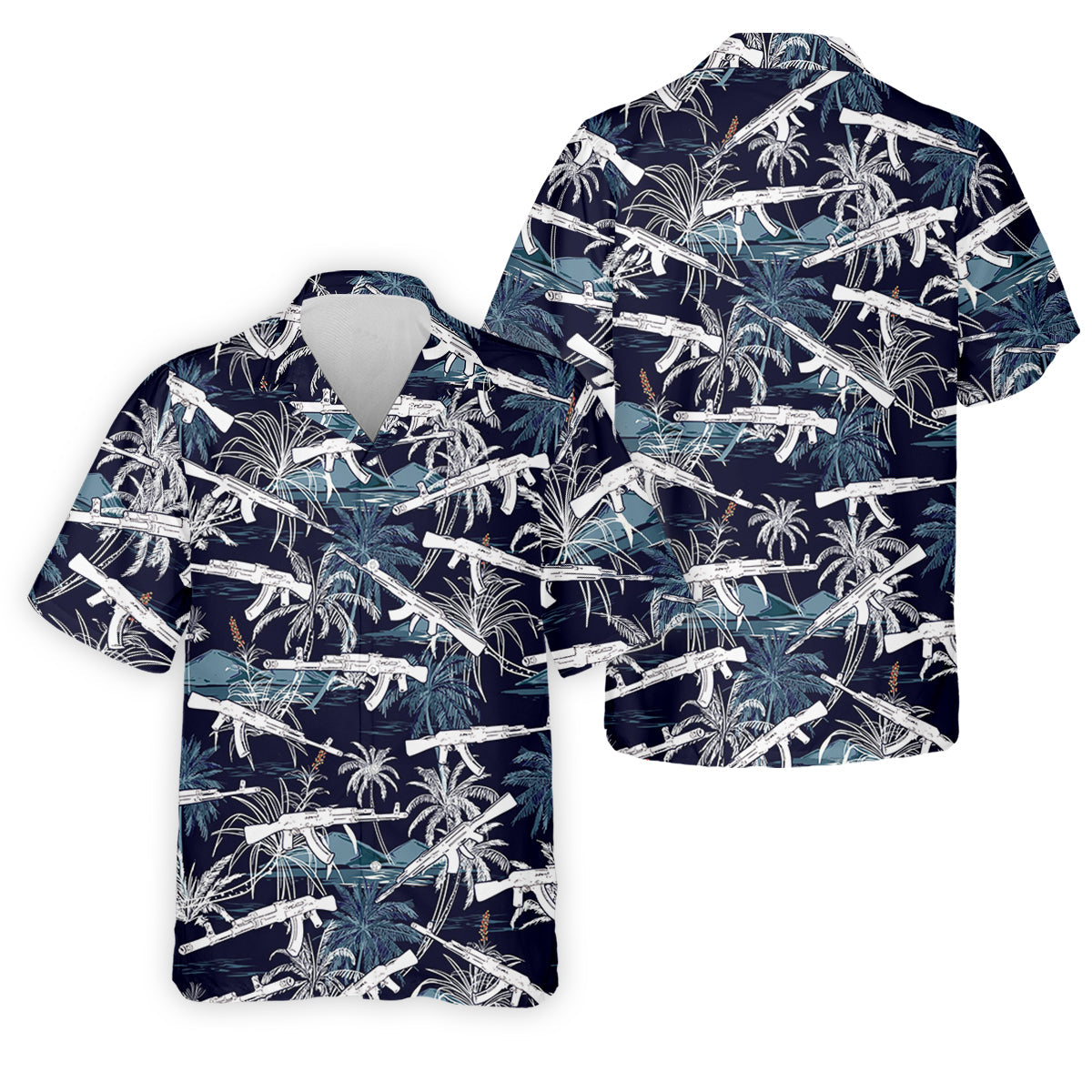 Dark Blue Color Army Theme Hawaiian Golf Polo, Golf Shirts For Men, Polo ShirtFor Men