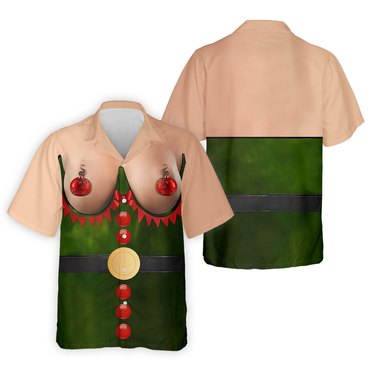 Funny Elf Costume Ornament Christmas Golf Shirt, Ugly Christmas Shirt, Christmas Golf Shirt