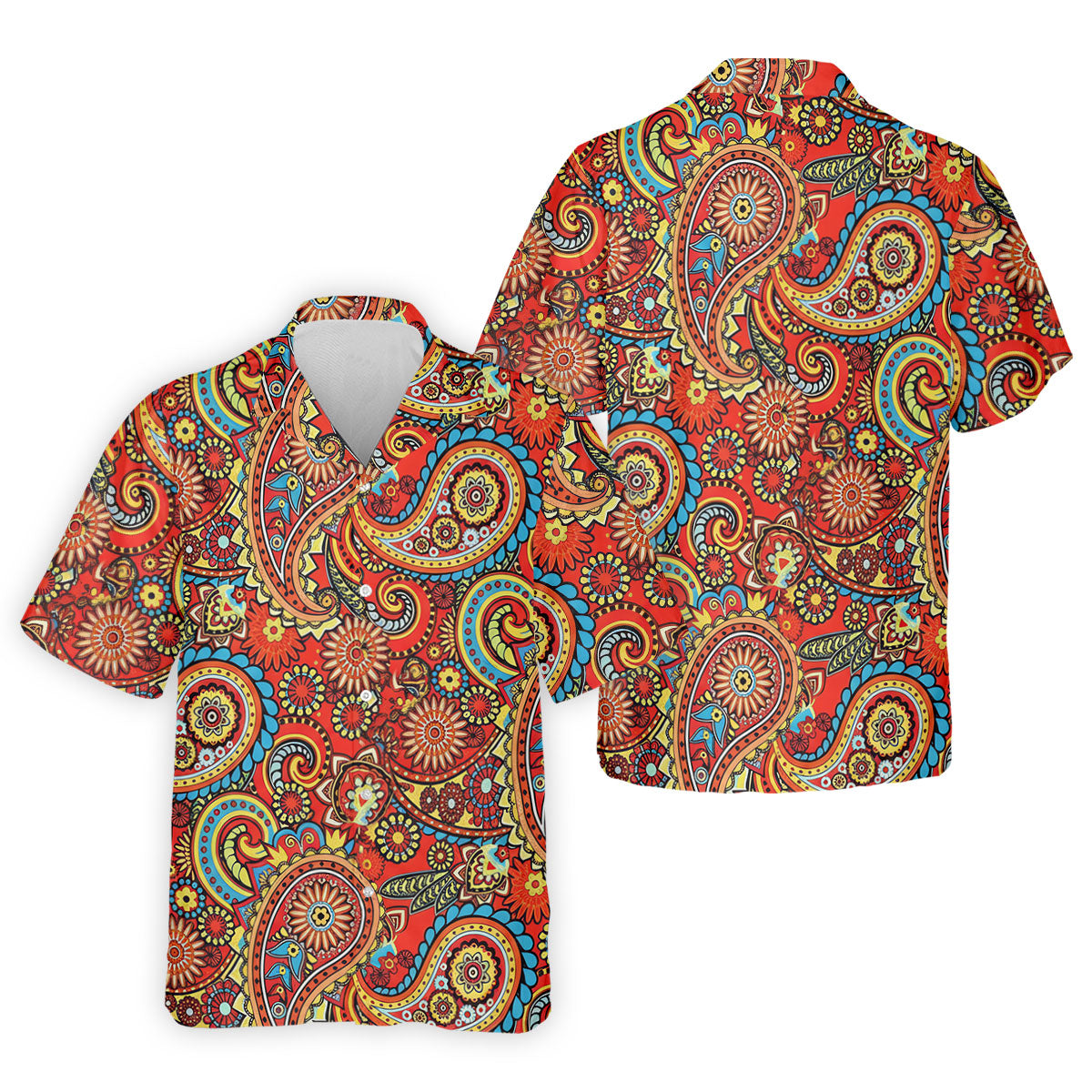Paisley Design Golf Tops For Men, Boho Pattern Golf Shirts For Men, Polo Shirtor Men