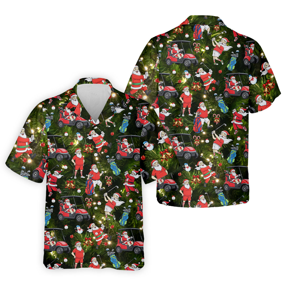 Funny Santa Claus Golf Pose Golf Tops For Men, Polo ShirtFor Men, Christmas Golf Shirt, Mens Golf Gift