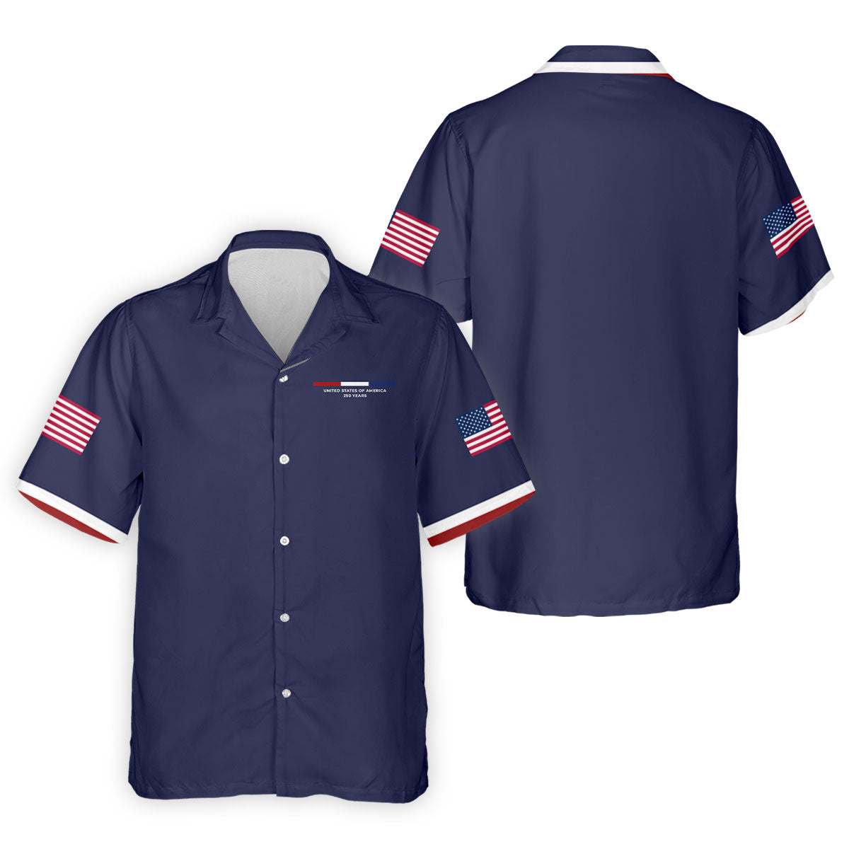 United States Of America 250 Years Navy Golf Shirt, Patriotic Golf Shirt, Golf Shirts For Men