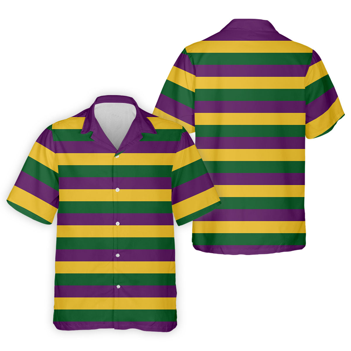 Gold Purple Green Mardi Gras Stripe Men's Golf Polo Shirt Golf Gift For Men, Golf Shirts For Men