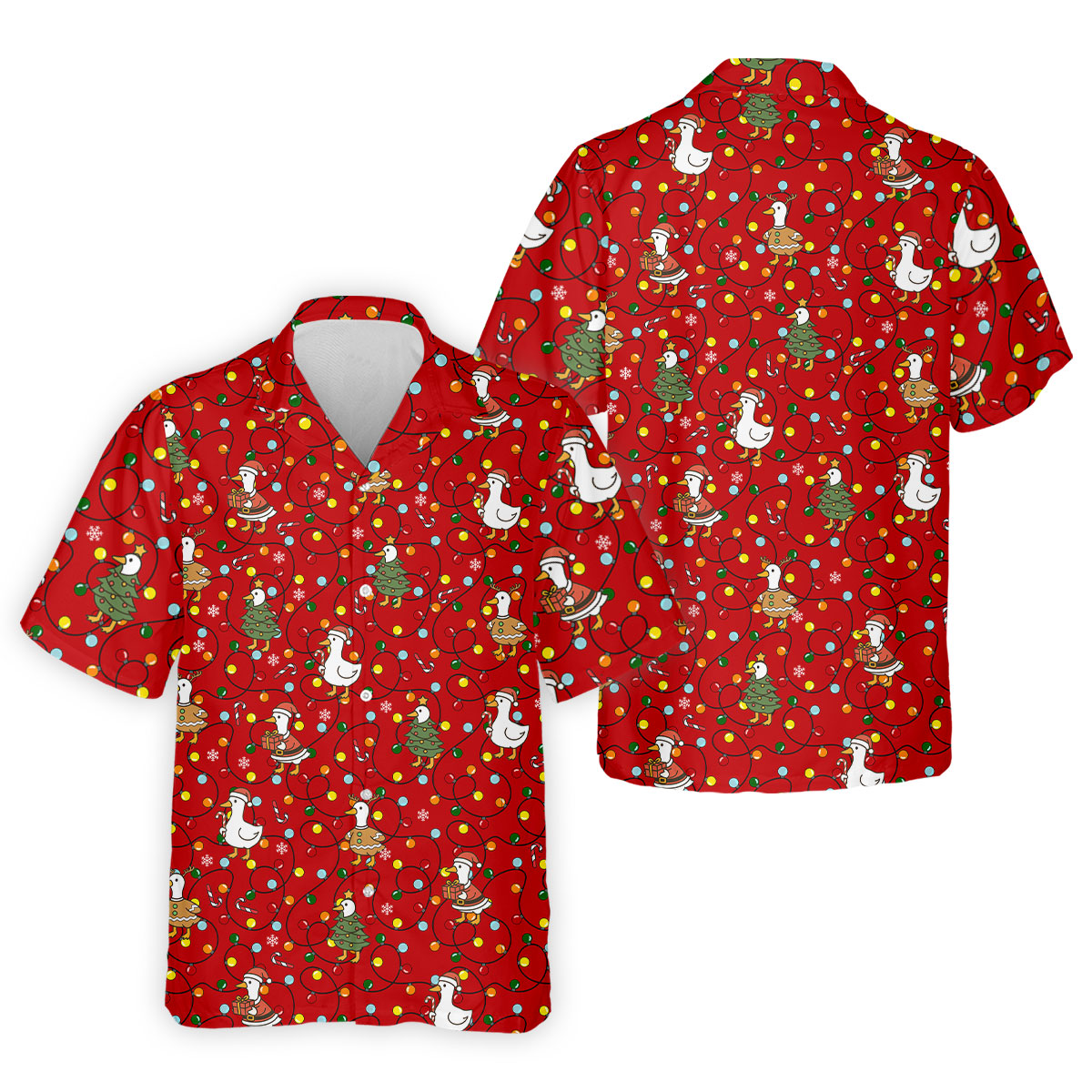 Funny Duck Merry Xmas Red Golf Shirts, Gifts For Golf Lovers, Polo ShirtFor Men, Golfing Apparel