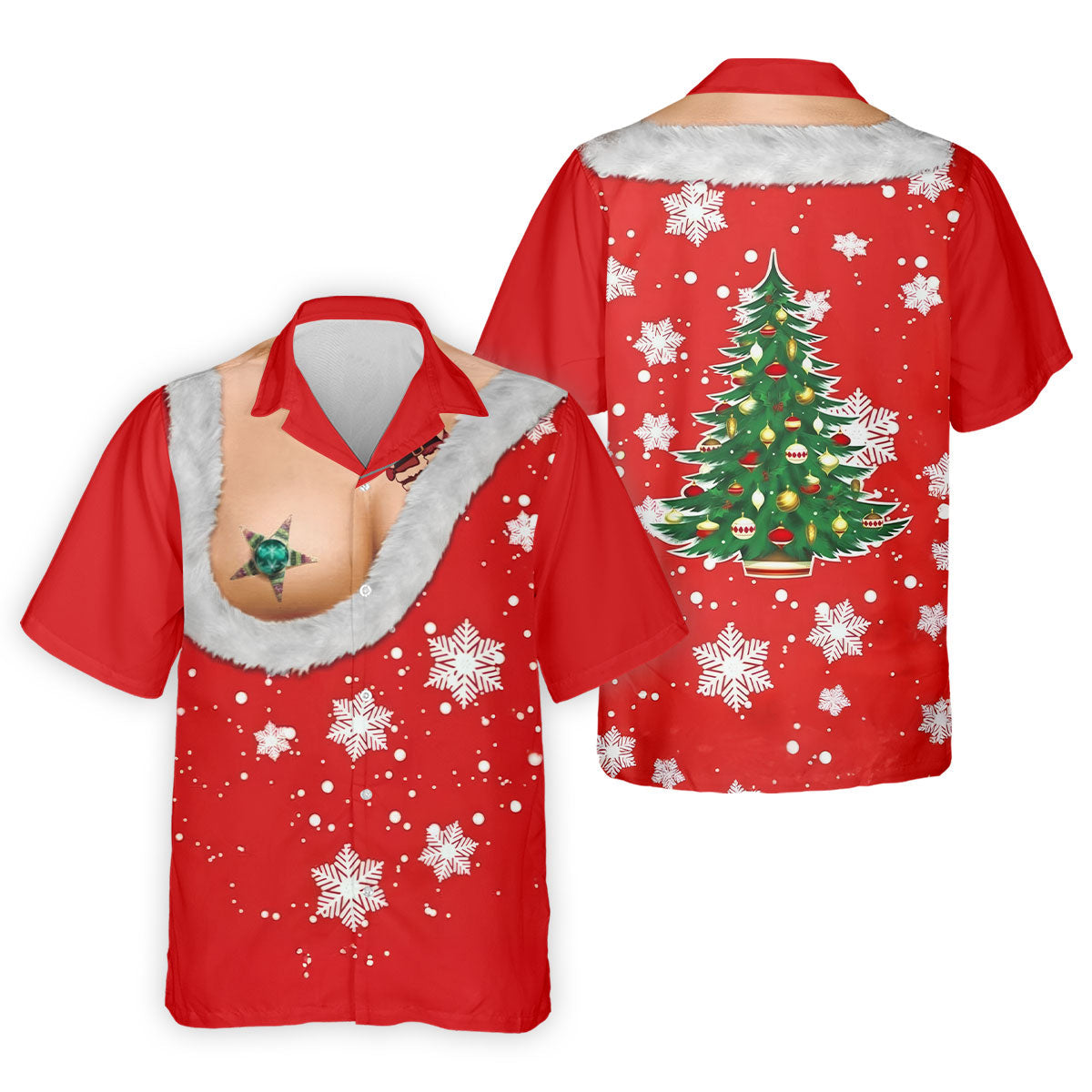 Funny Santa Costume Snowflake Christmas Golf Shirt, Men's Golf Shirt, Printed Golf Shirts