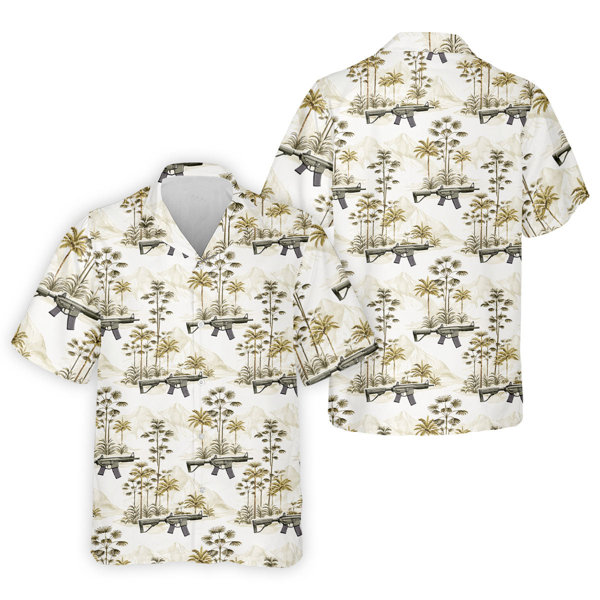 Military Theme Hawaiian Golf Shirt, Cool Golf Shirt, Golf Shirts For Men, Golf Gift For Men