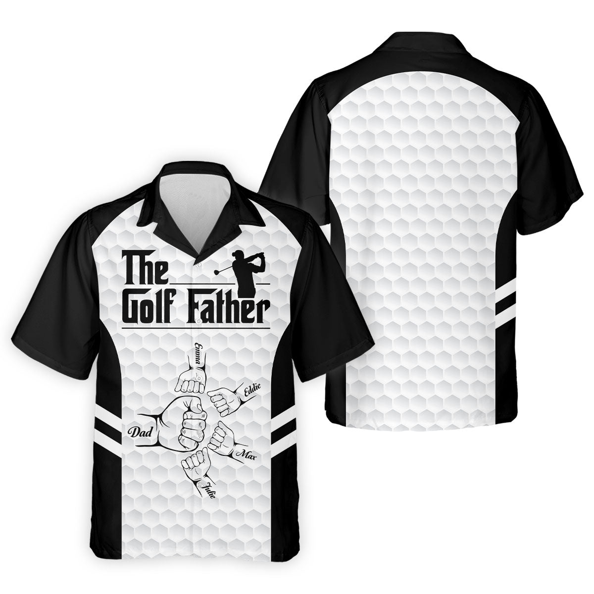 The Golf Father Golf Ball Pattern Golf Tops For Men, Golf Shirt For Dad, Father's Day Golf Gift