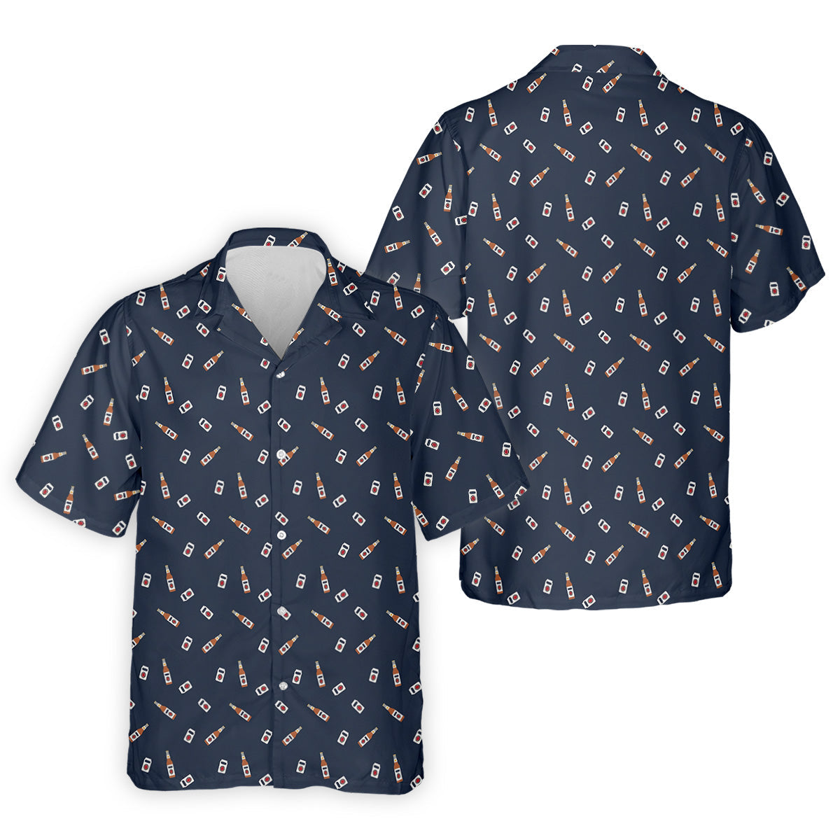 Beer Bottle Vs Can Seamless Pattern Golf Tops For Men, Golf And Beer Golf Shirts For Men