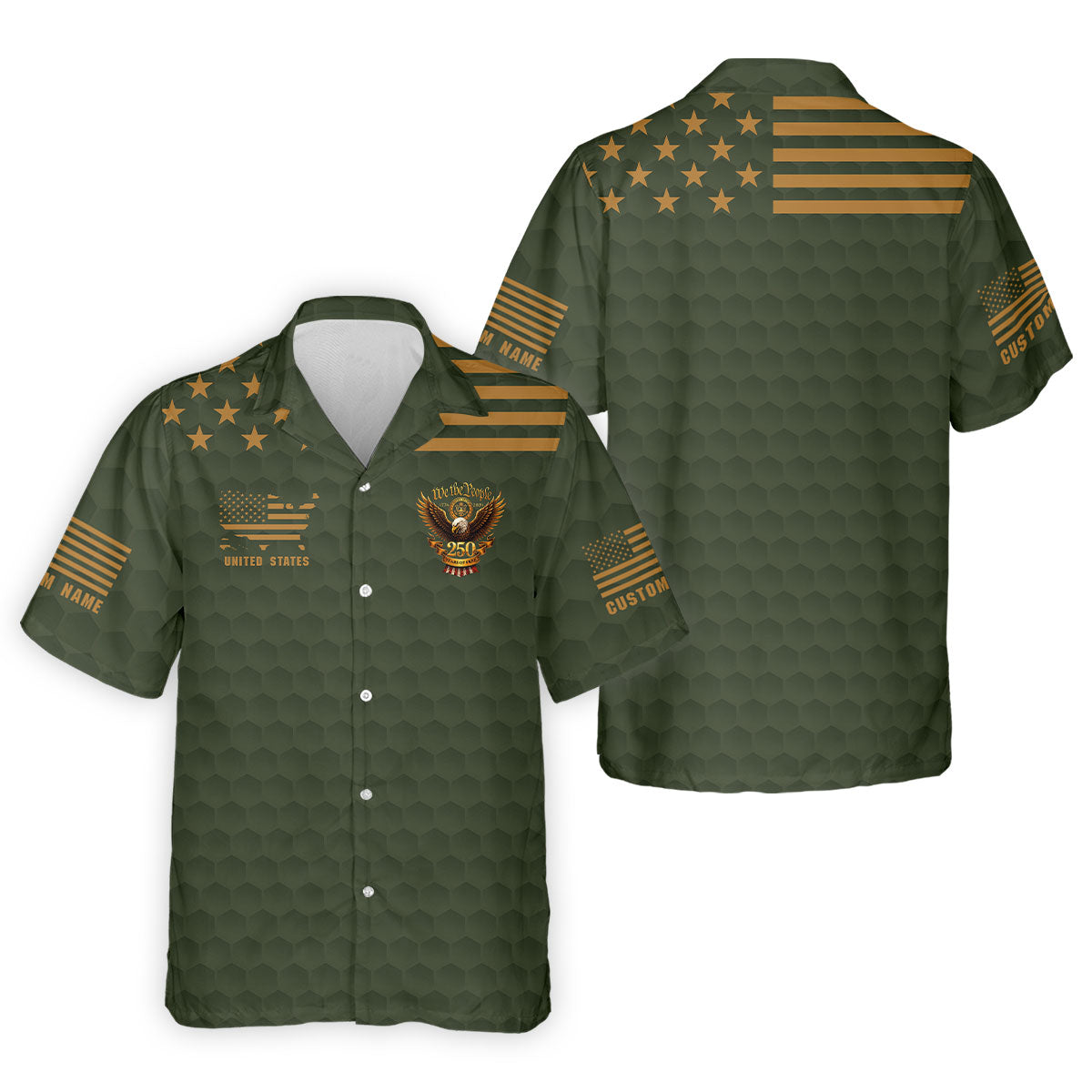 Army Veteran We The People 250 Years Of Free 4th Of July Golf Shirt, Golf Shirts For Men