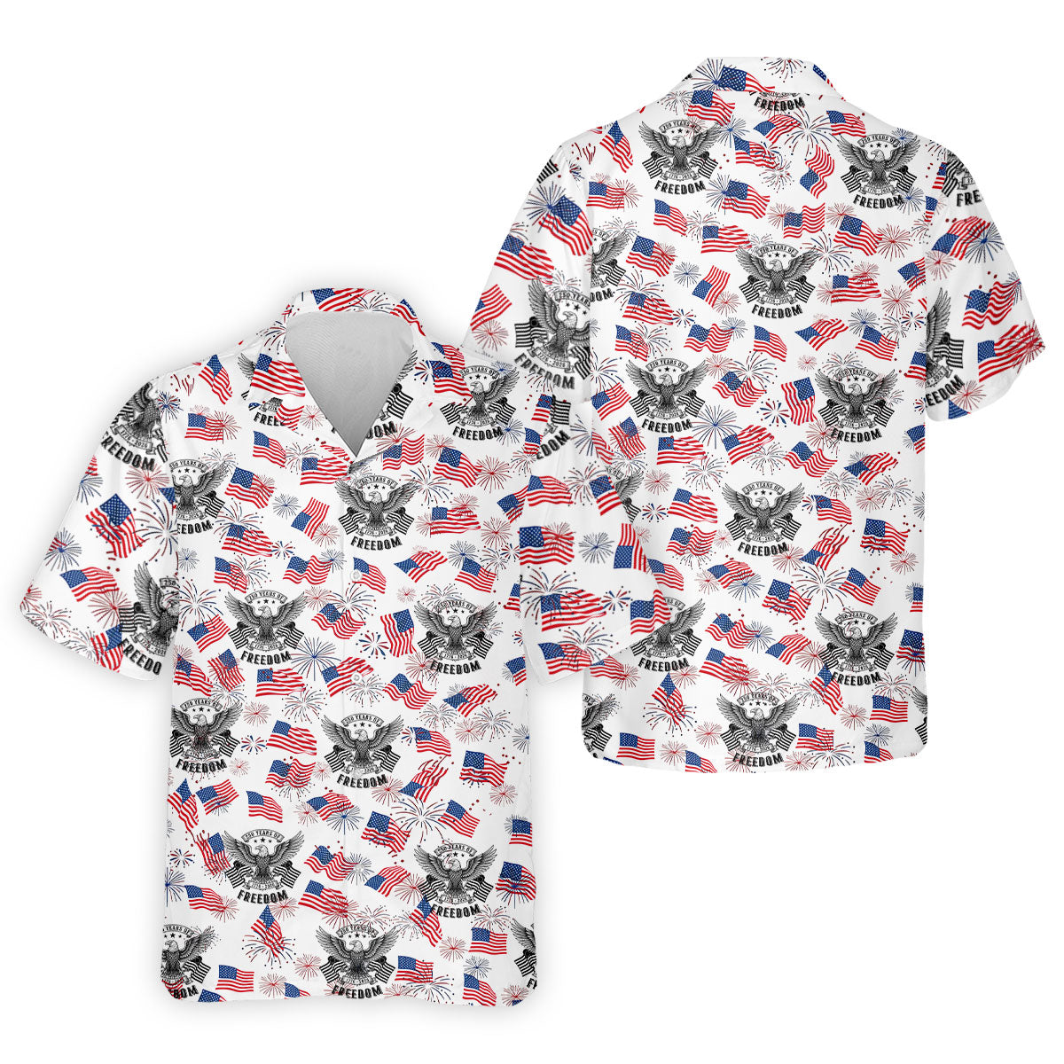 250 Years Of Freedom Festive Flag Vintage White Golf Shirt, Patriotic 4th Of July Golf Shirts For Men