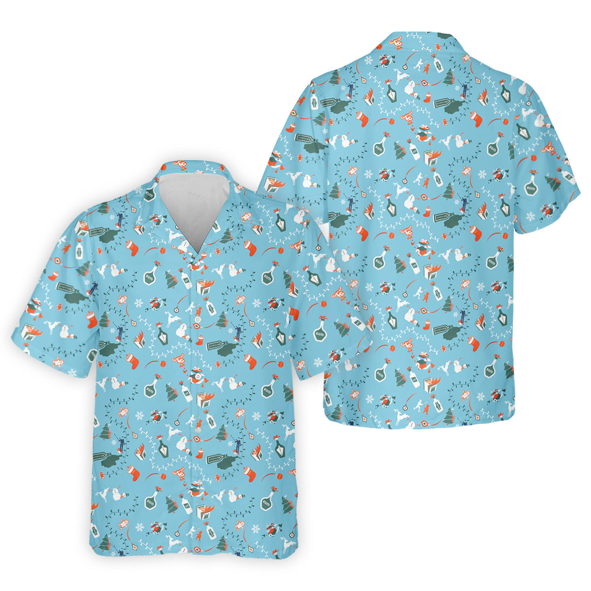 Holiday Chaos Ice Blue Color Golf Tops For Men, Christmas Golf Shirt, Golf Shirts For Men, Golfing Apparel