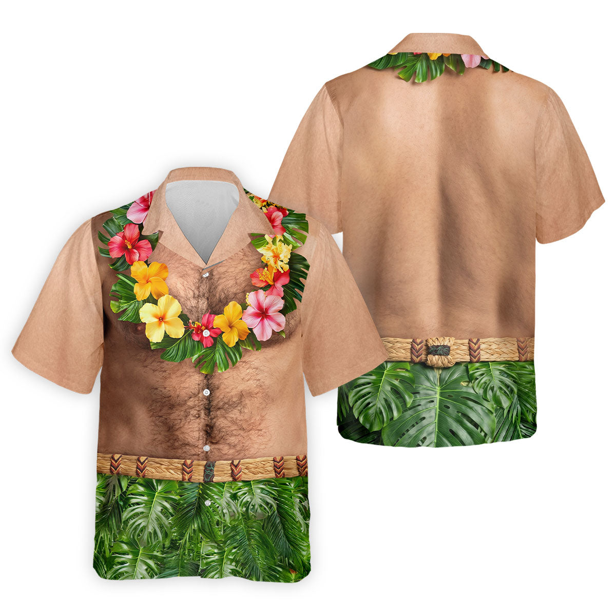 Tropical Theme Party Men's Funny Golf Shirts, Hawaiian Golf Shirt, Polo Shirtor Men
