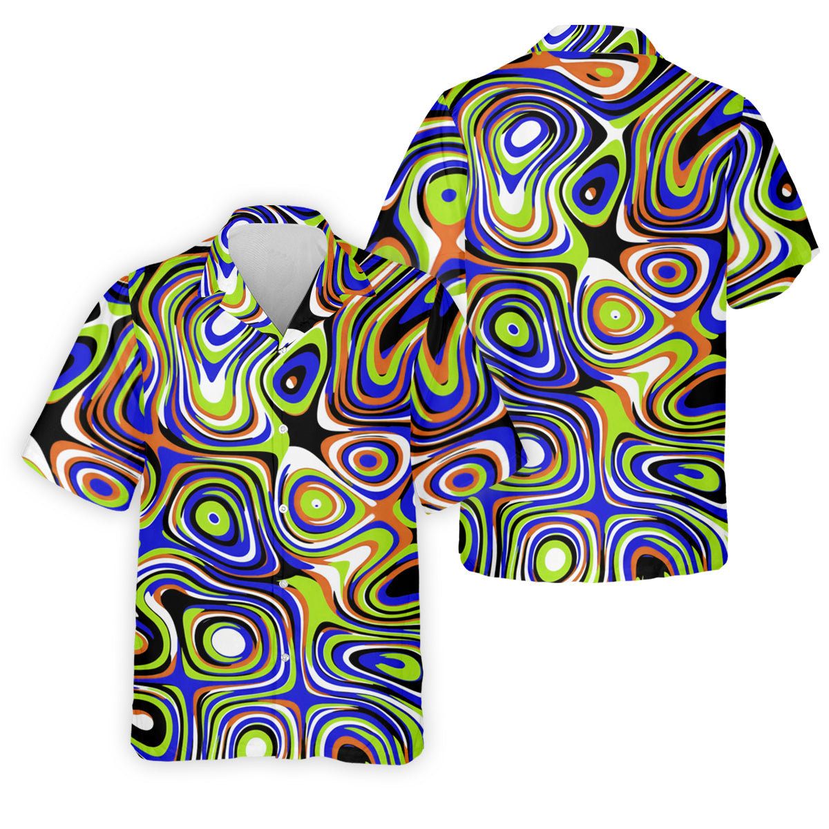 Blue And Green Fluid Art Cool Golf Shirt, Golf Tops For Men, Golf Shirts For Men, Golf Gift For Men