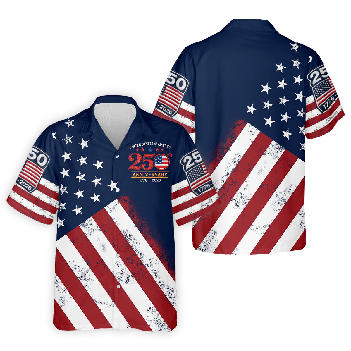 USA 250th Anniversary American Flag Men Golf Shirt, 4th Of July Polo ShirtFor Men