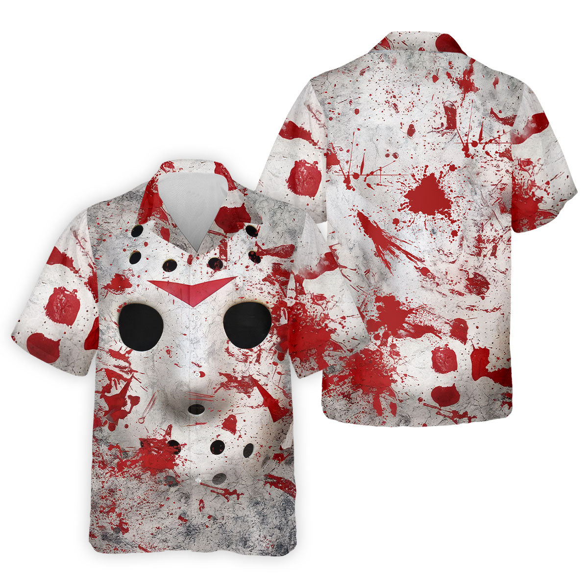 Creepy Mask Face Golf Tops For Men, Horror Character Cosplay Polo Shirtor Men, Halloween Golf Shirt