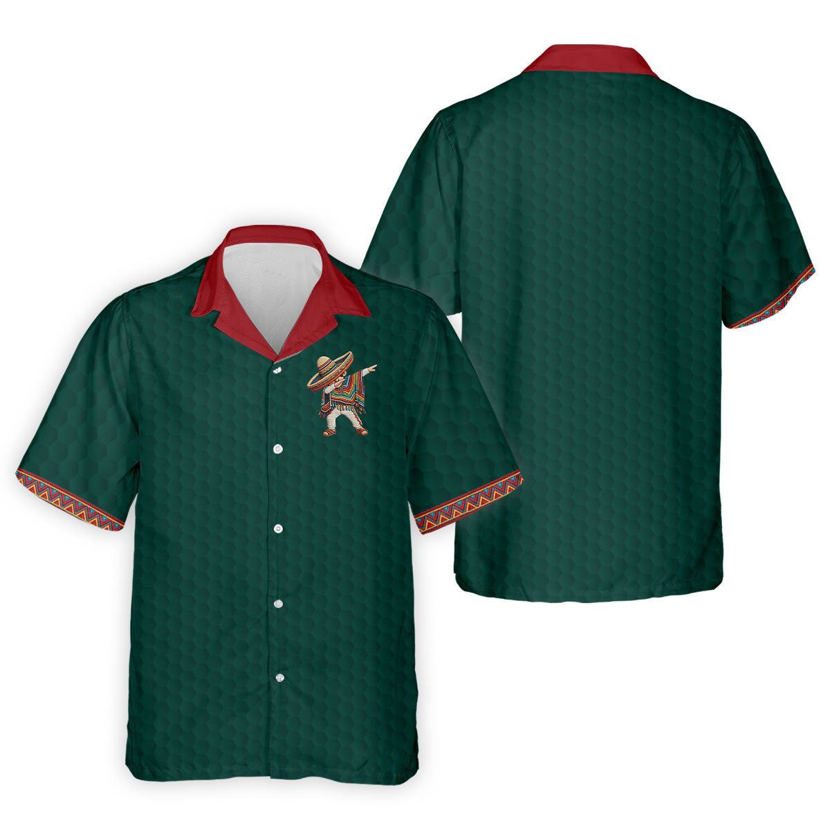 Cinco De Mayo Celebration Golf Ball Pattern Green Golf Shirt, Polo Shirtor Men