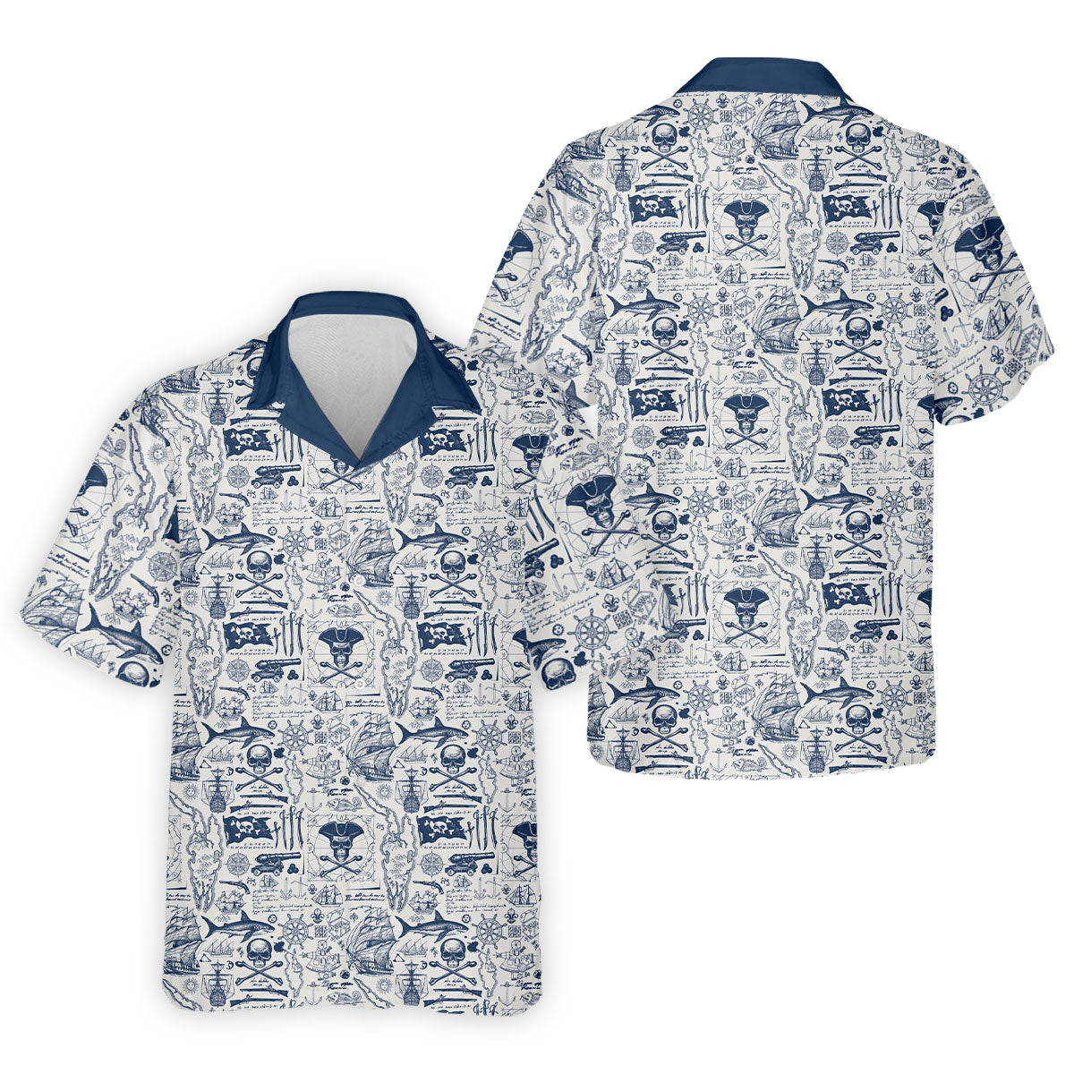 Skull Pirate Ocean Adventure Vintage Golf Shirt, Polo Shirt Men, Golf Shirts For Men