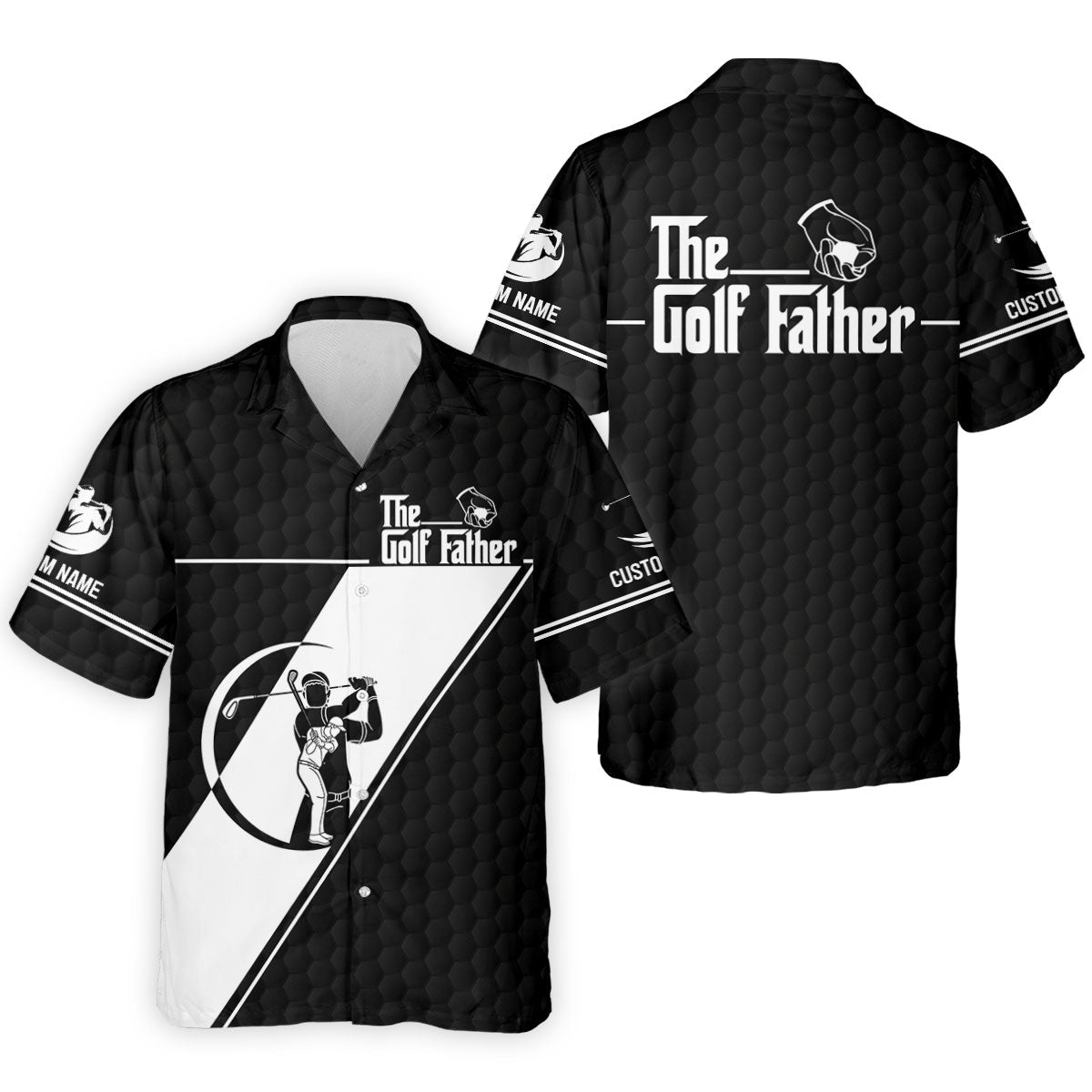 The Golf Father Golf Ball Pattern Father's Day Golf Shirt, Golf Gift For Dad, Polo ShirtFor Men