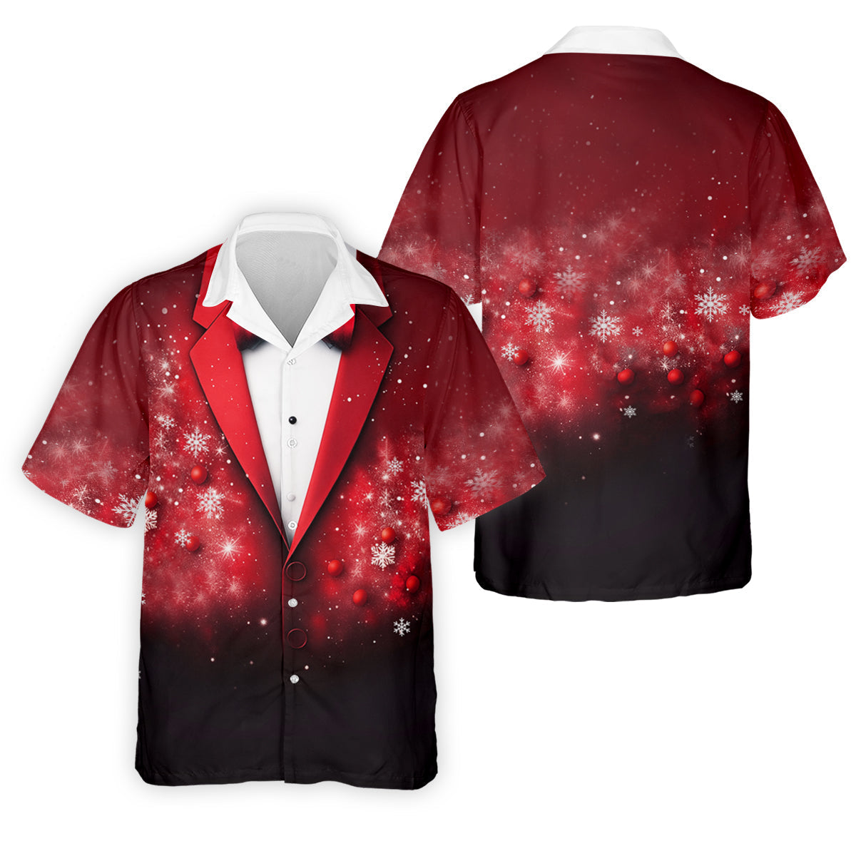 Black And Red Christmas Glitter Print Men's Golf Polo Shirtristmas Golf Shirt, Golf Gift For Men