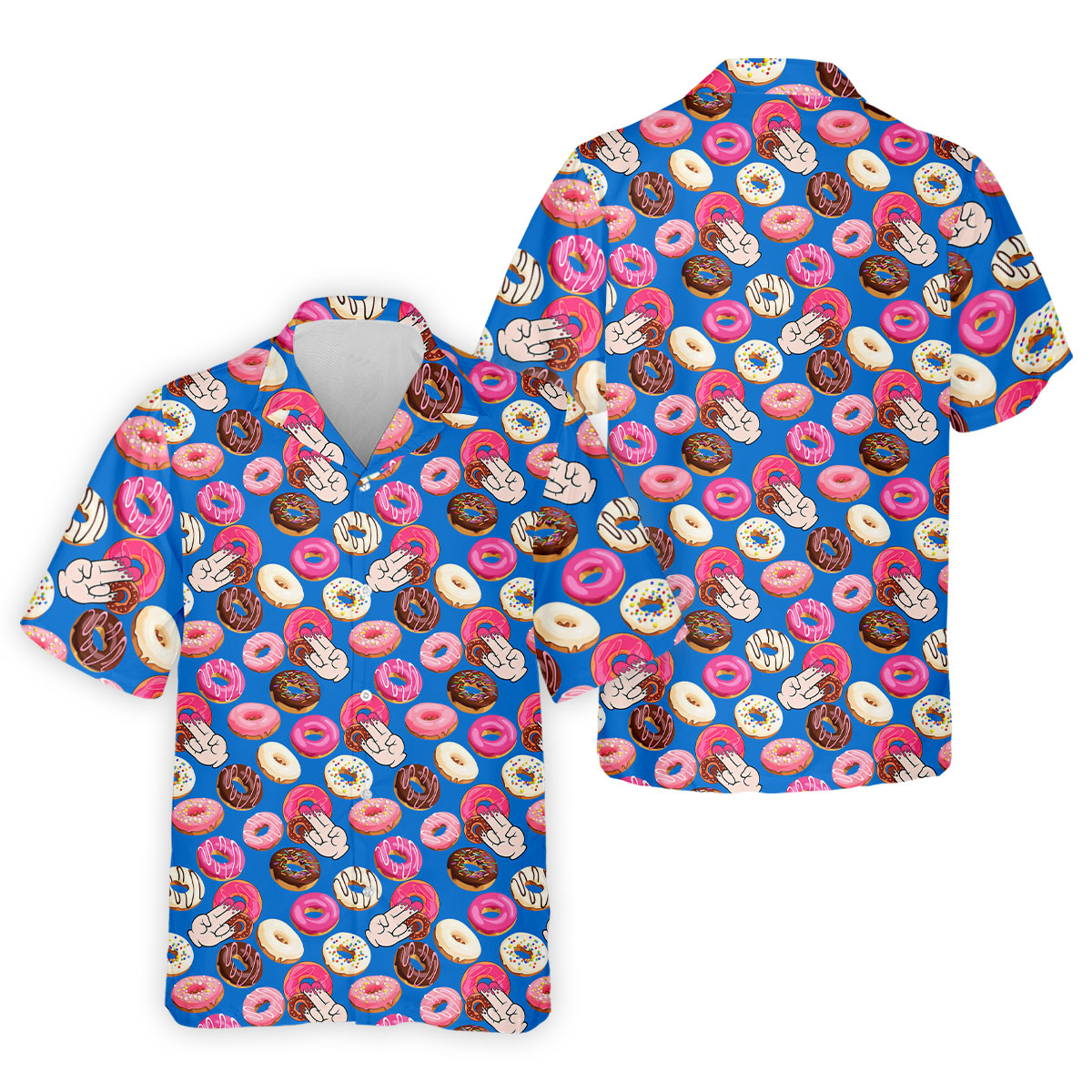 Funny Donut Adult Humor Blue And Pink Fun Golf Shirts For Men, Valentines Golf Gift, Polo ShirtFor Men