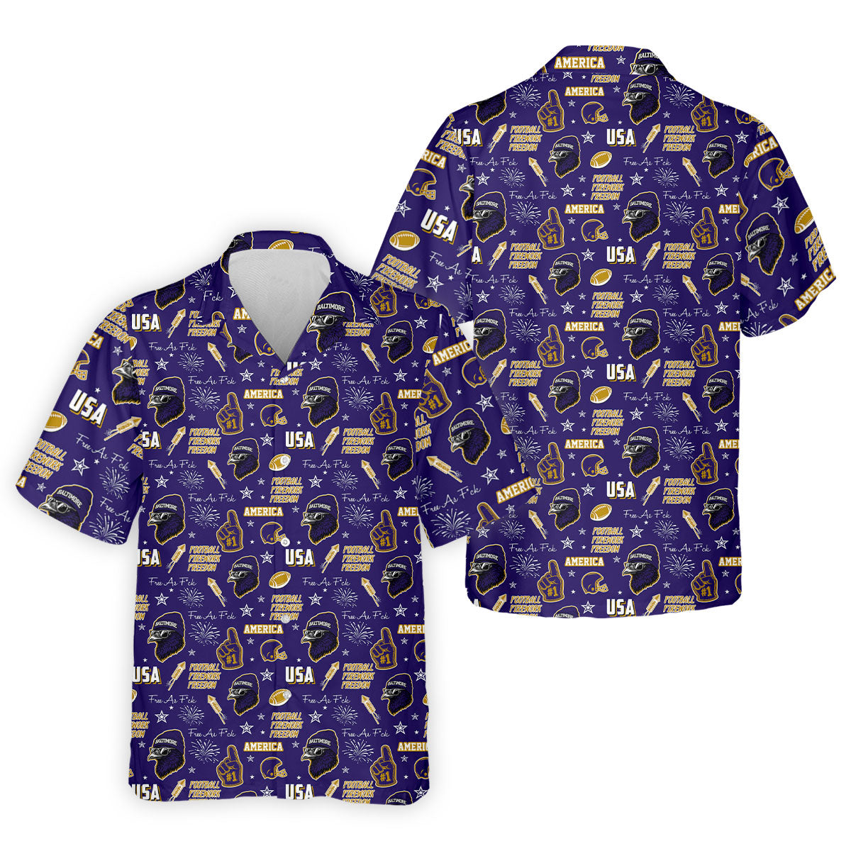 Purple Raven Metallic Gold With Purple Sport Polo, American Football League Gift Ideas For Football Fans